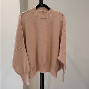 Free People Easy Street Tunic Sweater (Soft Pink)